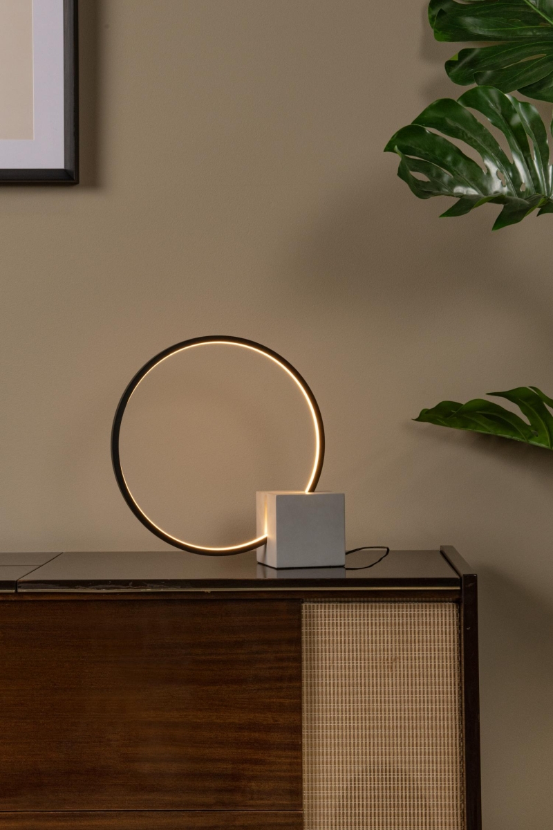 Lucide CIRKELIS - Stolná lampa - LED Dim. - 1x6W 3000K - Čierna